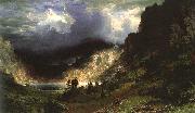 Albert Bierstadt Storm in the Rocky Mountains, Mt Rosalie Sweden oil painting artist